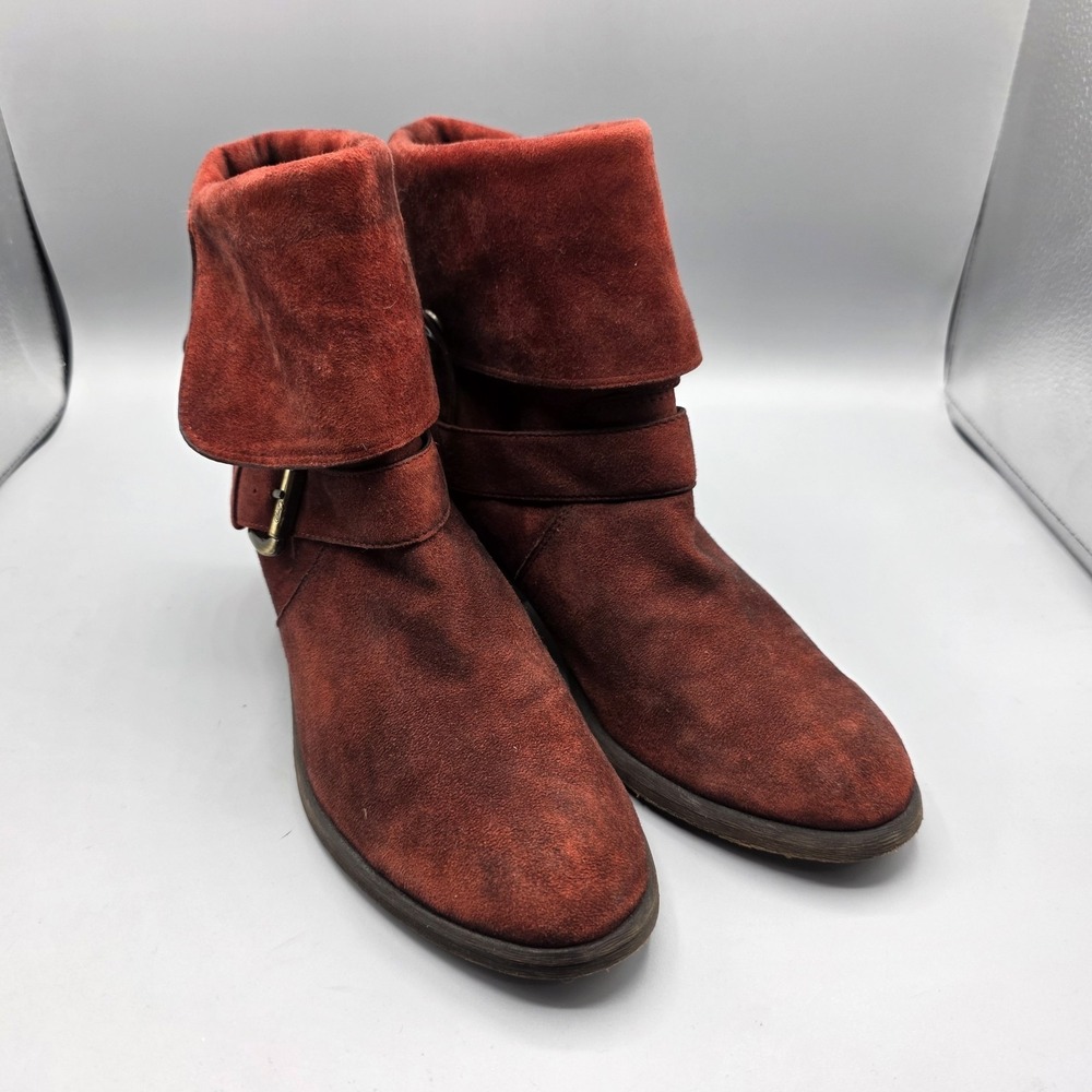Donald J Pliner Danee Boots Womens 6 Red Leather Convertible Booties Shoes